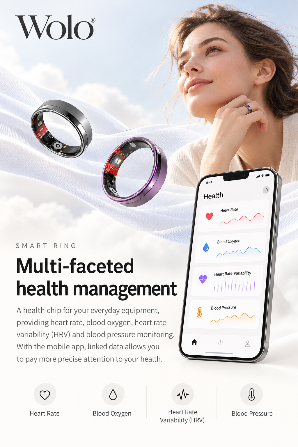 Wolo movement modes for running, cycling and hiking